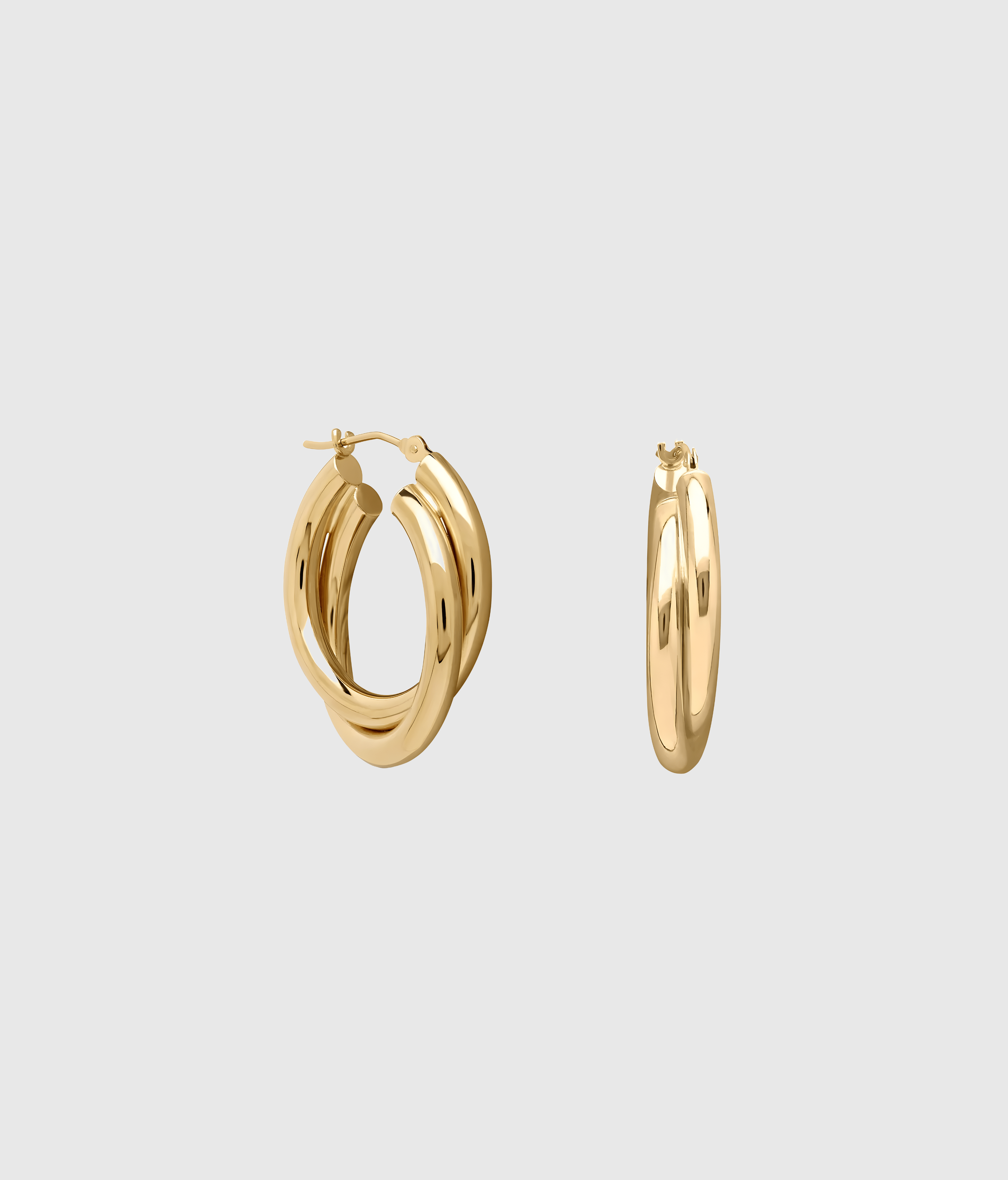 Diamond Small Paperclip Yellow Gold Hoop Earrings | Ylang 23